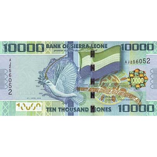 2010 - Sierra Leona PIC 33a billete de 10000 Leones S/C 2010 - Sierra Leona PIC 33a billete de 10000 Leones S/C