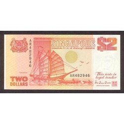 1992 - Singapor  Pic  27      2 Dollars Banknote
