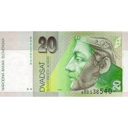 1993 - Eslovaquia Pic 20a        billete de 20 Korun