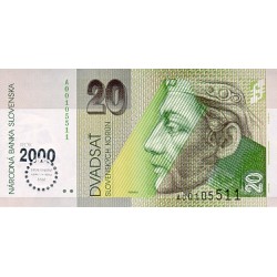 1993 - Eslovaquia Pic 34    billete de 20 Korun
