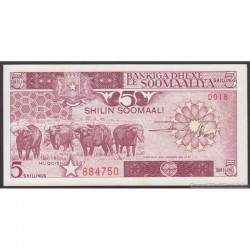 1987 - Somalia  pic  31c  billete de 5 Shillings