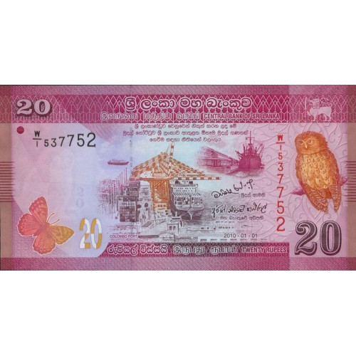 2010 - Sri Lanka Pic  123a  billete de 20 Rupias