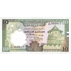 1989 - Sri Lanka Pic  96c  billete de 10 Rupias