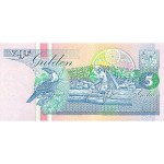 1991 - Suriname P136a 5 Gulden banknote