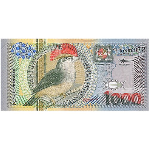 2000 - Surinam P151 billete de 1.000 Gulden