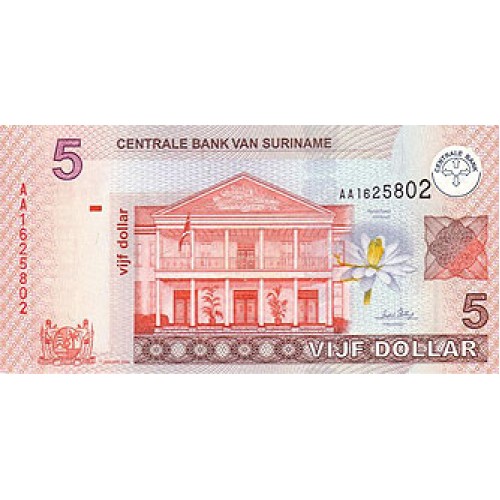 2000 - Surinam PIC 157 billete de 5 Gulden S/C