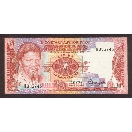 1974 - Swaziland Pic 1 1 Lilangeli banknote 1974 - Swaziland Pic 1 1 Lilangeli banknote