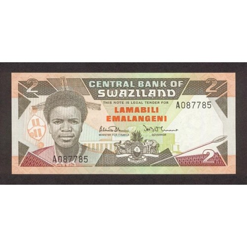 1987- Swaziland  Pic 13  billete de 2 Emalangeni