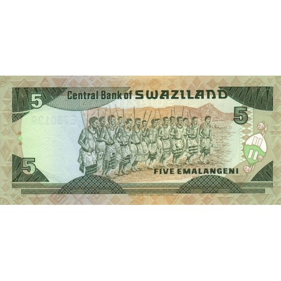 1987 - Swaziland Pic 14 5 Lilangeli banknote 1987 - Swaziland Pic 14 5 Lilangeli banknote