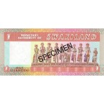 1974 - Swaziland  Pic 1s          1 Lilangeli banknote Specimen