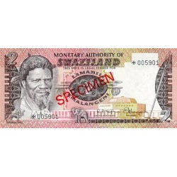 1974 - Swaziland  pic 2 s  billete de 2 Emalangeni