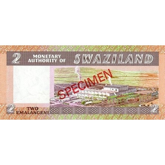 1974 - Swaziland Pic 1s 1 Lilangeli banknote specimen 1974 - Swaziland Pic 1s 1 Lilangeli banknote specimen