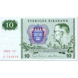 1988 - Sweden 10 Kronor banknote PIC 52e UNC