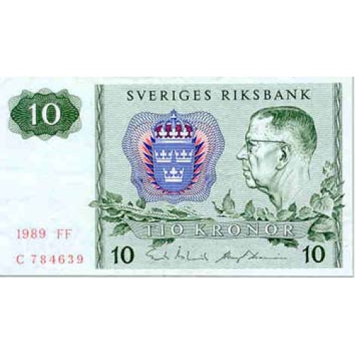 1980 - Suecia  Pic  52e            Billete de 10 Coronas