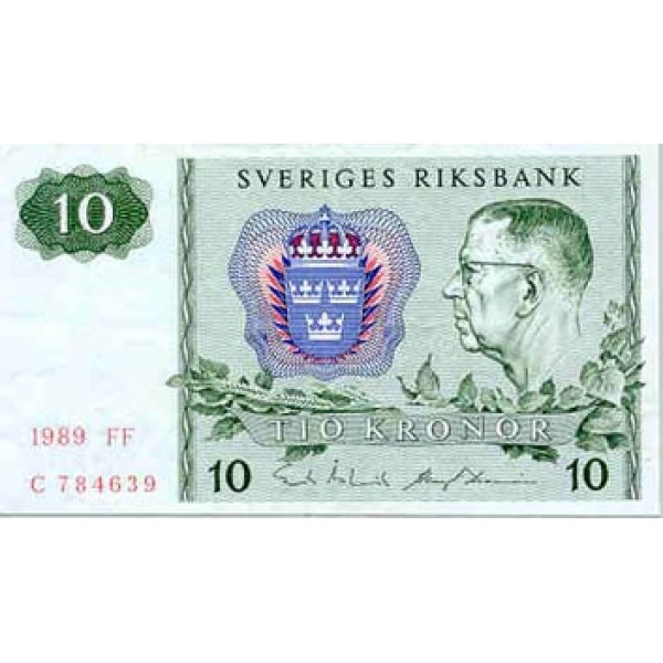 1980 -  Sweden  Pic  52e        10 Kronor banknote