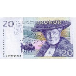 1991 -  Sweden  Pic  61a       20 Kronor banknote