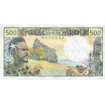 1985 - Tahiti (Papeete) P25d 500 francs banknote