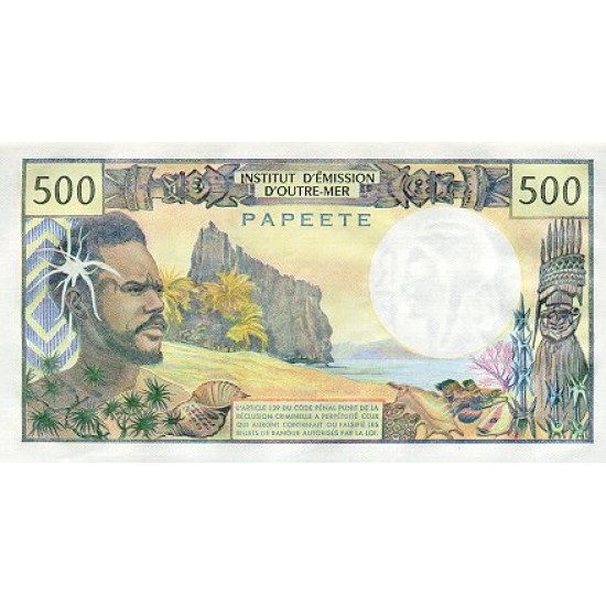 1985 - Tahiti (Papeete) P25d 500 francs banknote 1985 - Tahiti (Papeete) P25d 500 francs banknote