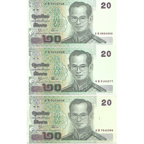 2002 - Thailand 20 Baht banknote PIC 109 XF