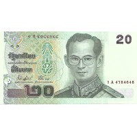 2002 - Thailand 20 Baht banknote PIC 109 UNC