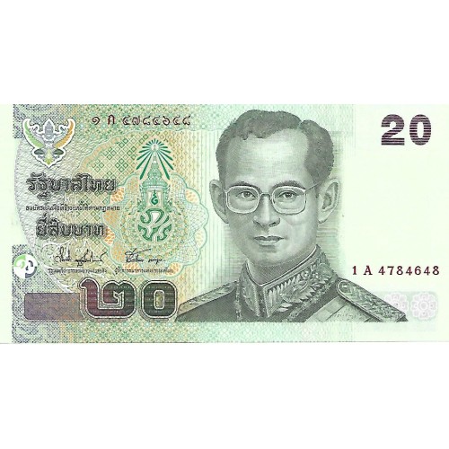 2002 - Thailand 20 Baht banknote PIC 109 UNC