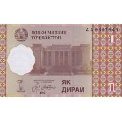 1999 - Tajikistan   Pic  10      1 Diram  banknote