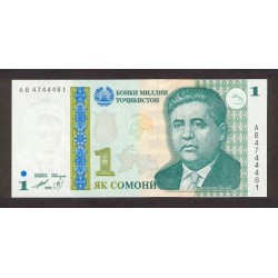 1999 - Tajikistan   Pic  14      1 Somoni  banknote