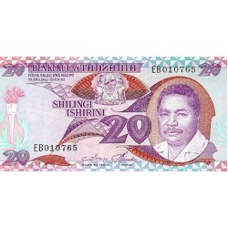 1987 - Tanzania  Pic  15         20 Shilings  banknote