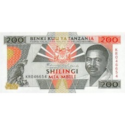 1993 - Tanzania  Pic  25a        200 Shilings  banknote