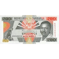 1993 - Tanzania 200 Shilings banknote PIC 25a UNC