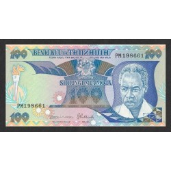 1986 Tanzania pic 14b billete de 100 Shilings