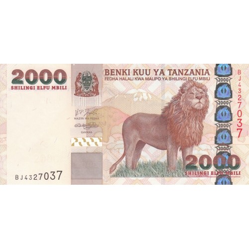 2003 Tanzania pic 37a billete de 2000 Shilings