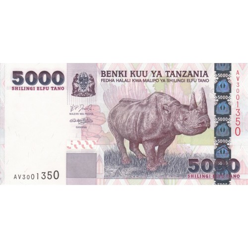 2003 Tanzania pic 38 billete de 5000 Shilings