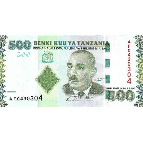 2010 Tanzania pic 40 billete de 500 Shilings