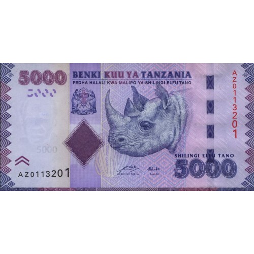 2010 - Tanzania 5000 Shilings banknote PIC 43a UNC