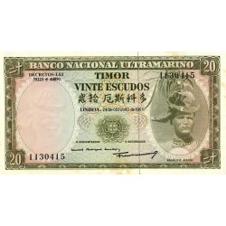 1967 - Timor   Pic  26            20 Escudos banknote