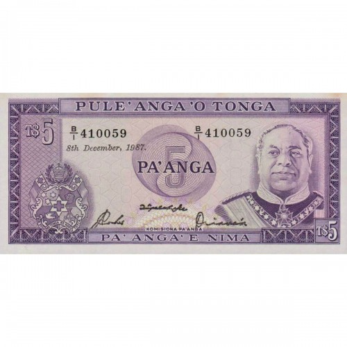 1978 - Tonga P21b CS1 billete de 5 Pa´anga