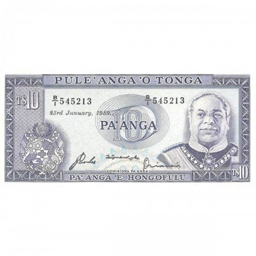 1989 - Tonga  P22c billete de 10 Pa´anga