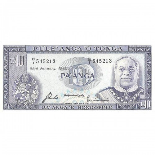 1989 - Tonga P22c 10  Pa´anga banknote