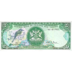 1985 - Trinidad y Tobago  Pic  37 c      5 Dollars S.6  banknote