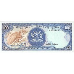 1985 - Trinidad y Tobago  Pic 40c    100 Dollars S.6  banknote