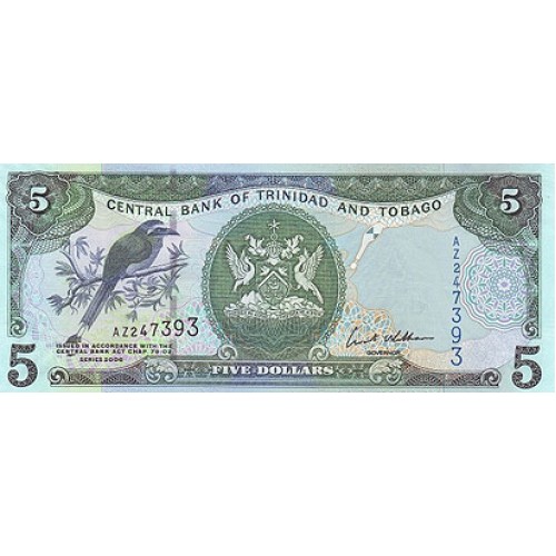 2006 - Trinidad y Tobago PIC 47a billete de 5 Dolares S/C