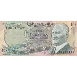 1975 - Turquia   Pic  186             billete de   10 Liras