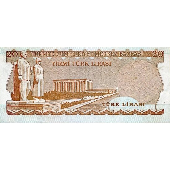1974 - Turkey Pic 187b 20 Liras banknote 1974 - Turkey Pic 187b 20 Liras banknote