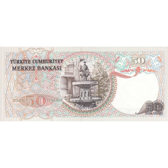 1976 - Turkey Pic 188 50 Liras banknote 1976 - Turkey Pic 188 50 Liras banknote
