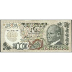 1972 - Turquia   Pic  189             billete de   100 Liras