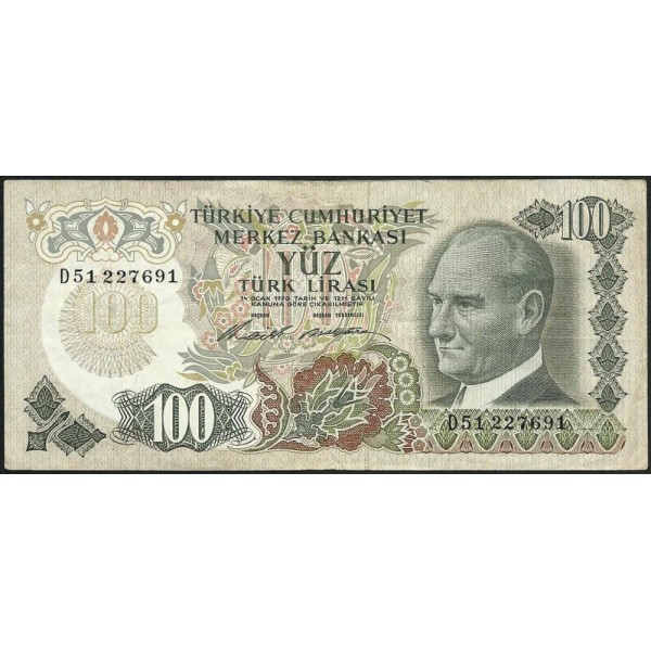 1971 - Turkey   Pic  191              1.000 Liras  banknote