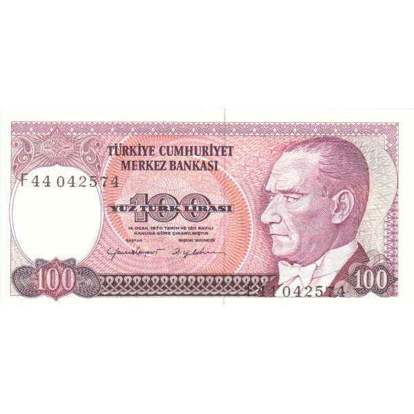 1984 - Turkey   Pic  194a              100 Liras  banknote