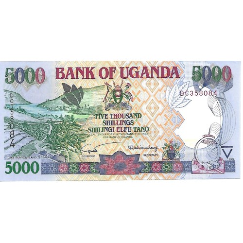 2002 - Uganda PIC 40 billete de 5000 Shillins S/C 2002 - Uganda PIC 40 billete de 5000 Shillins S/C