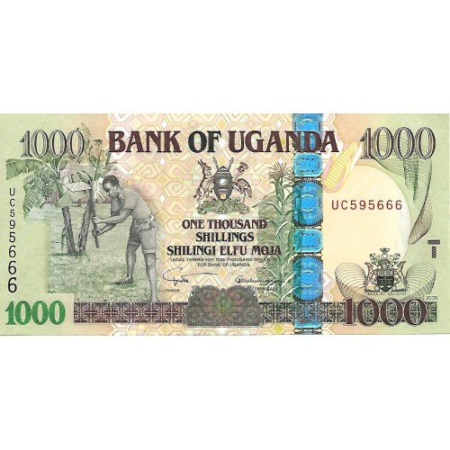 2005 - Uganda PIC 43a billete de 1000 Shillins S/C